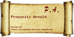 Prosznitz Arnold névjegykártya